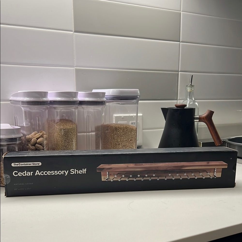 The Container Store Cedar Accessory Shelf - Natural Wood